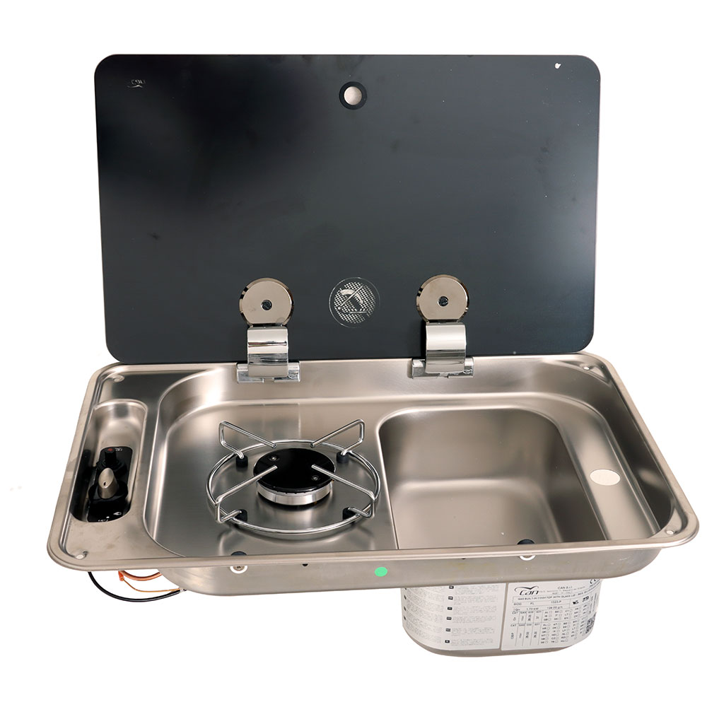 CAN Rectangular Gas Hob and Right-Hand Sink Combo