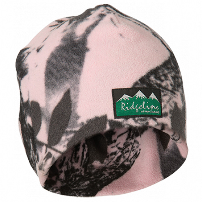 Ridgeline Kids Micro Fleece Beanie Pink Camo