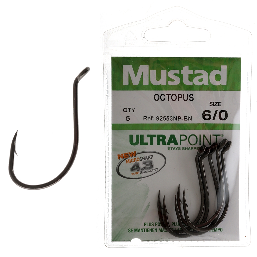 Mustad Ultrapoint Octopus Hooks 6/0 Qty 5