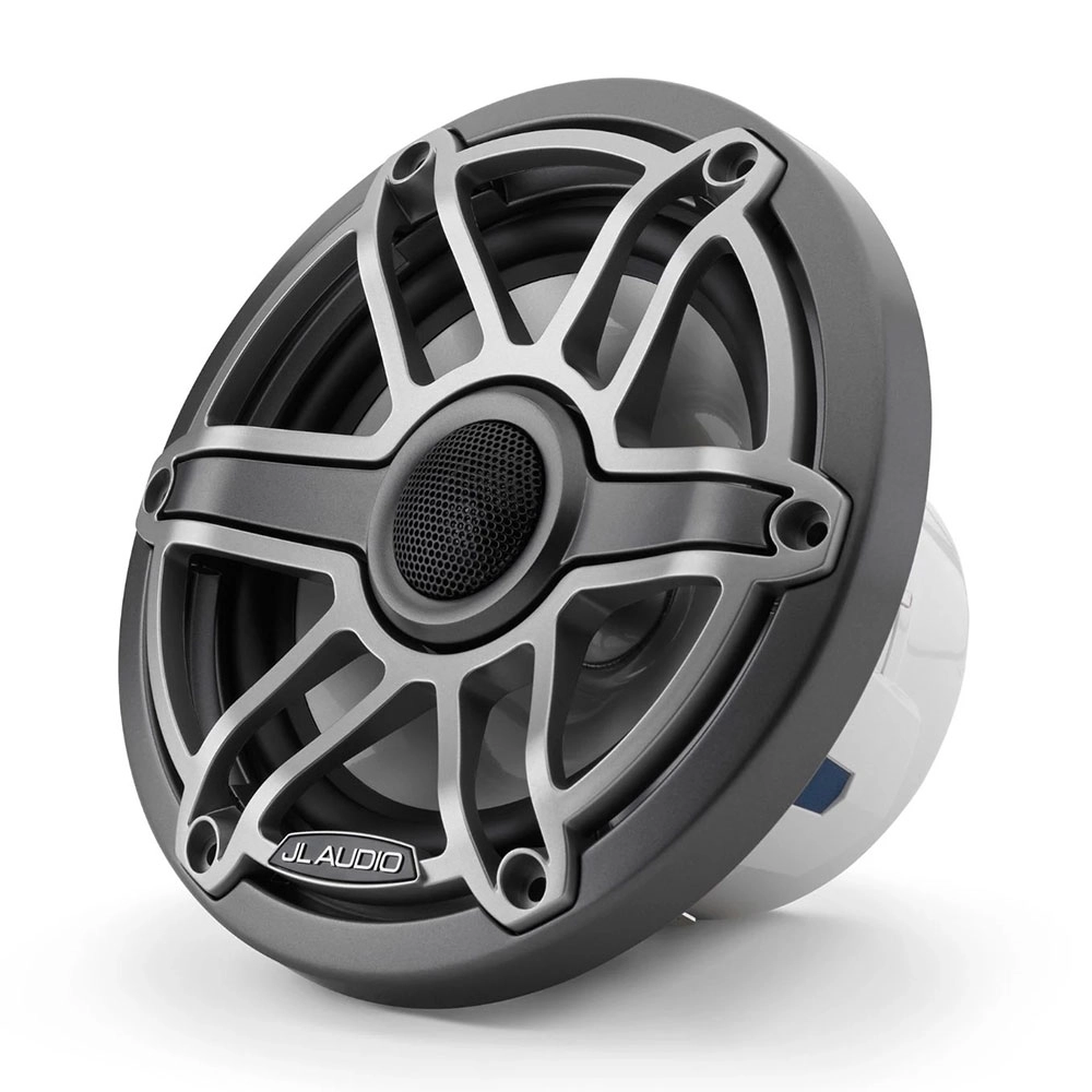JL Audio M6-650X-S-GmTi 6.5in Marine Coaxial Speakers Gunmetal Trim Ring/Titanium Sport Grille JL Audio M6-650X-S-GmTi 6.5in Marine Coaxial Speakers Gunmetal Trim Ring/Titanium Sport Grille