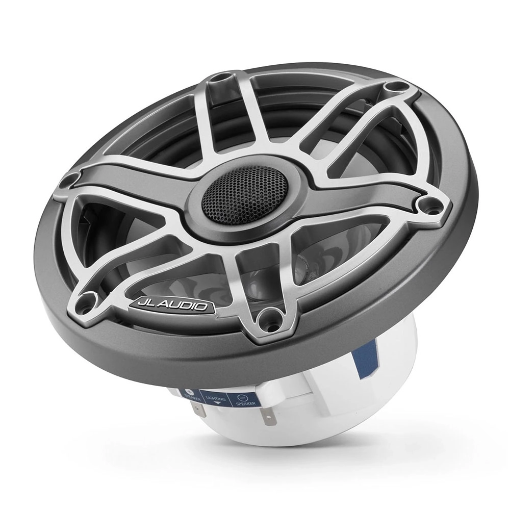 JL Audio M6-650X-S-GmTi 6.5in Marine Coaxial Speakers Gunmetal Trim Ring/Titanium Sport Grille JL Audio M6-650X-S-GmTi 6.5in Marine Coaxial Speakers Gunmetal Trim Ring/Titanium Sport Grille