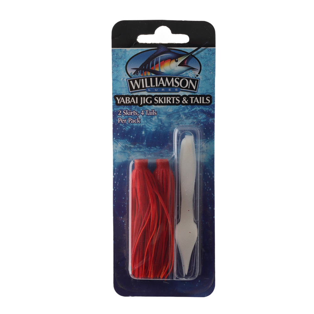 Williamson Slow Jig Replacement Skirt Red White Qty 2