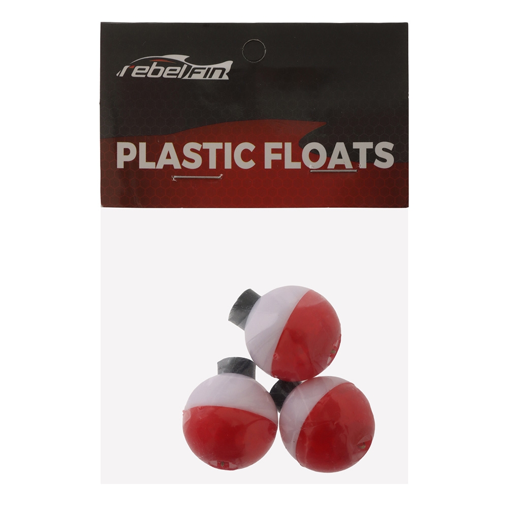 Plastilite Round Bobber Float Red/White 1in Qty 3