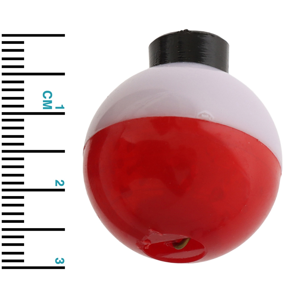Plastilite Round Bobber Float Red/White 1in Qty 3