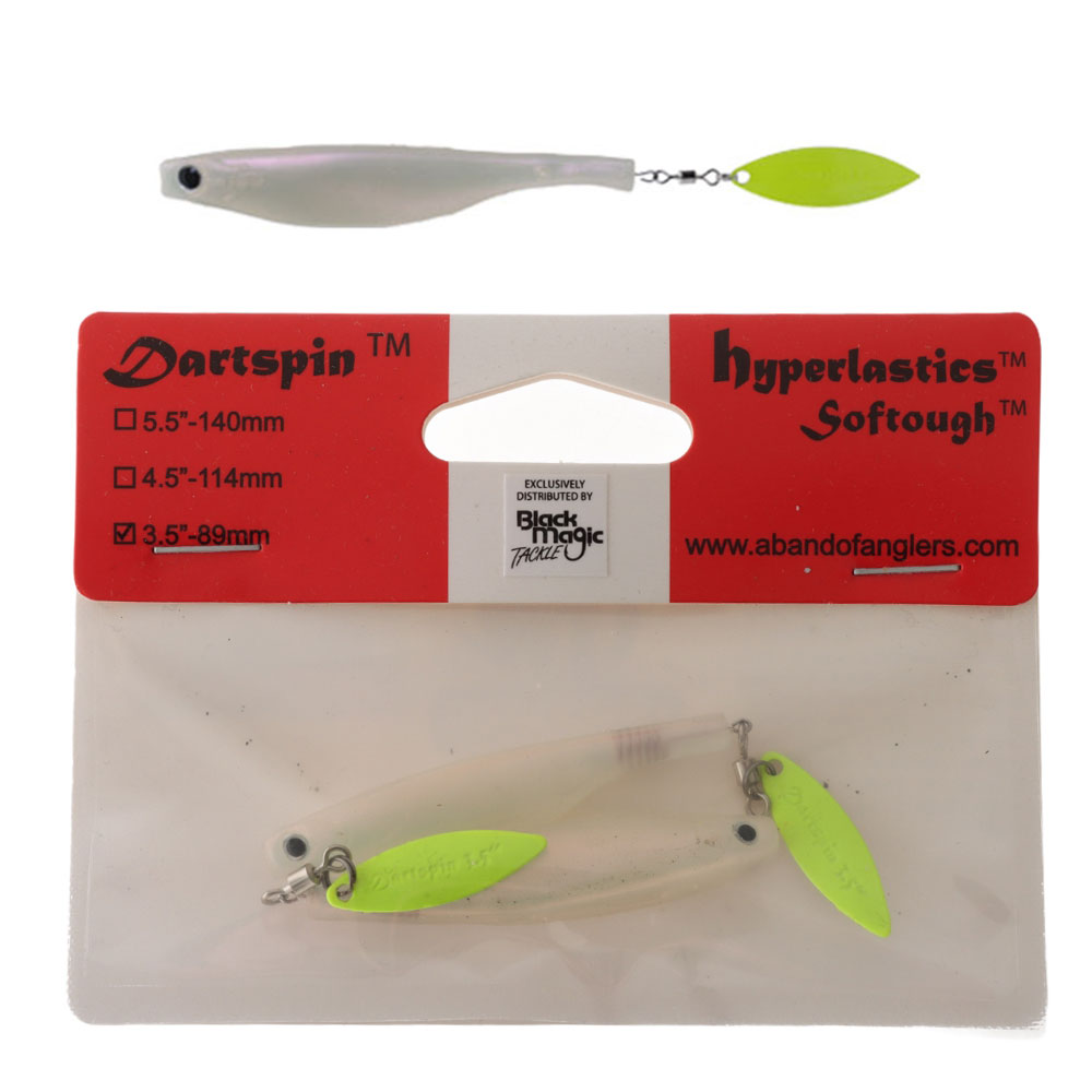 Black Magic Dartspin Soft Lure 3.5in Solid Pearl