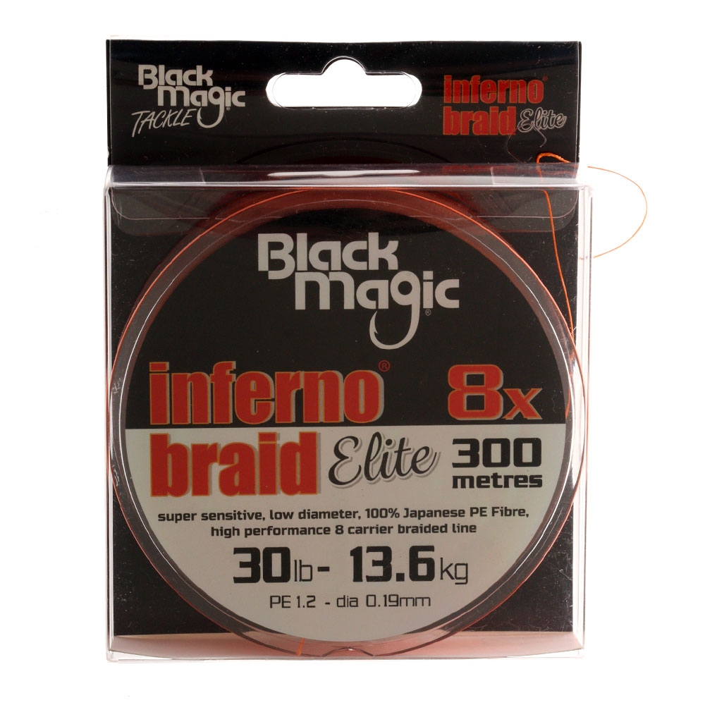 Black Magic Inferno Braid Elite 8x Hi-Viz Orange 30lb 0.19mm 300m