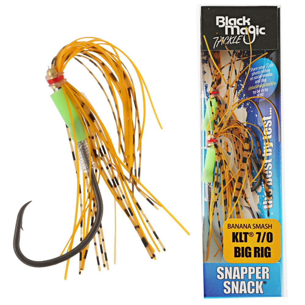Black Magic Snapper Snack Skirted Flasher Rig 7/0 Banana Smash