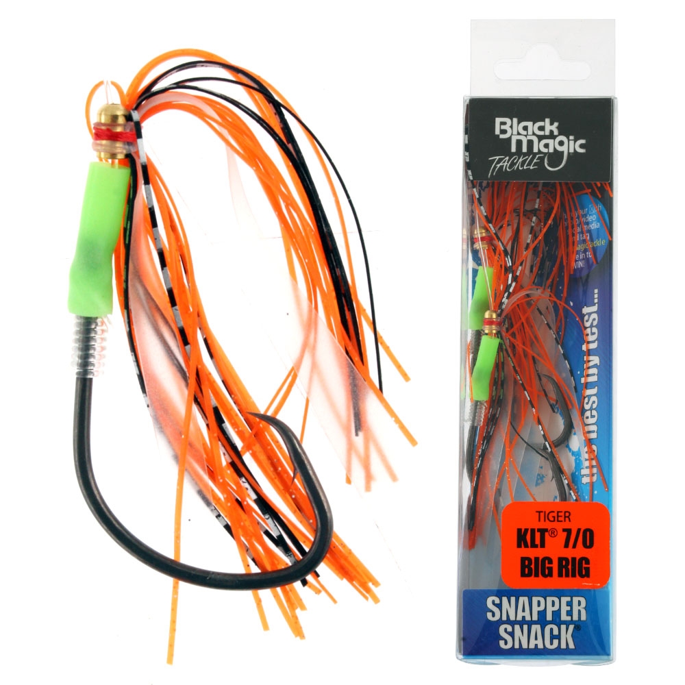 Black Magic Snapper Snack Skirted Flasher Rig 7/0 Tiger