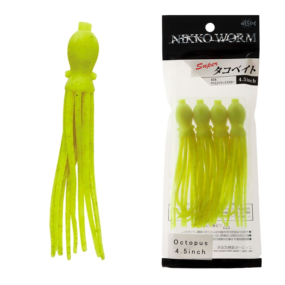 Nikko UV Soft Bait Octopus Skirt 114mm Qty 4 Key Lime
