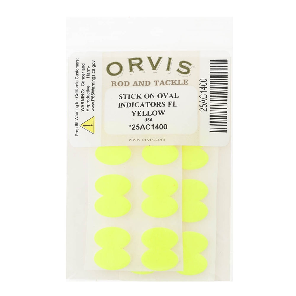 Orvis Stick-On Oval Strike Indicators Qty 24 Yellow