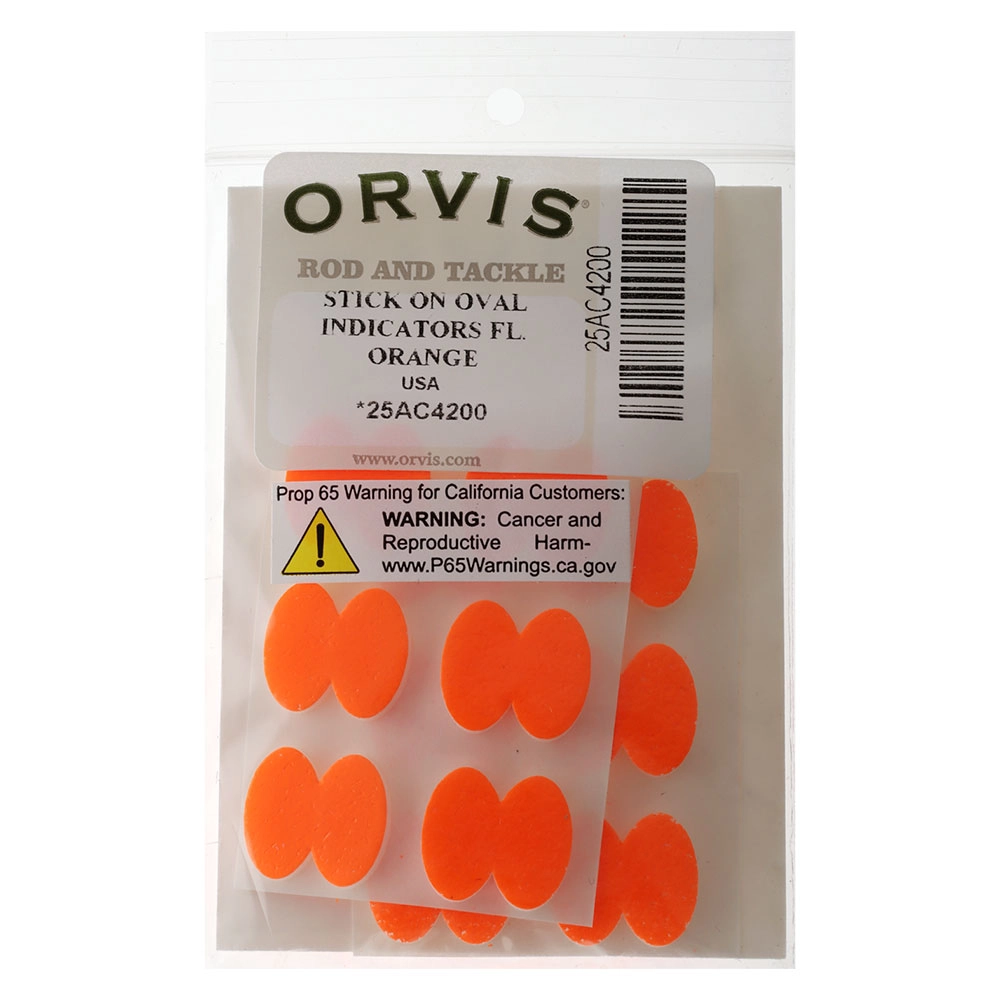 Orvis Stick-On Oval Strike Indicators Fluoro Orange Orvis Stick-On Oval Strike Indicators Fluoro Orange