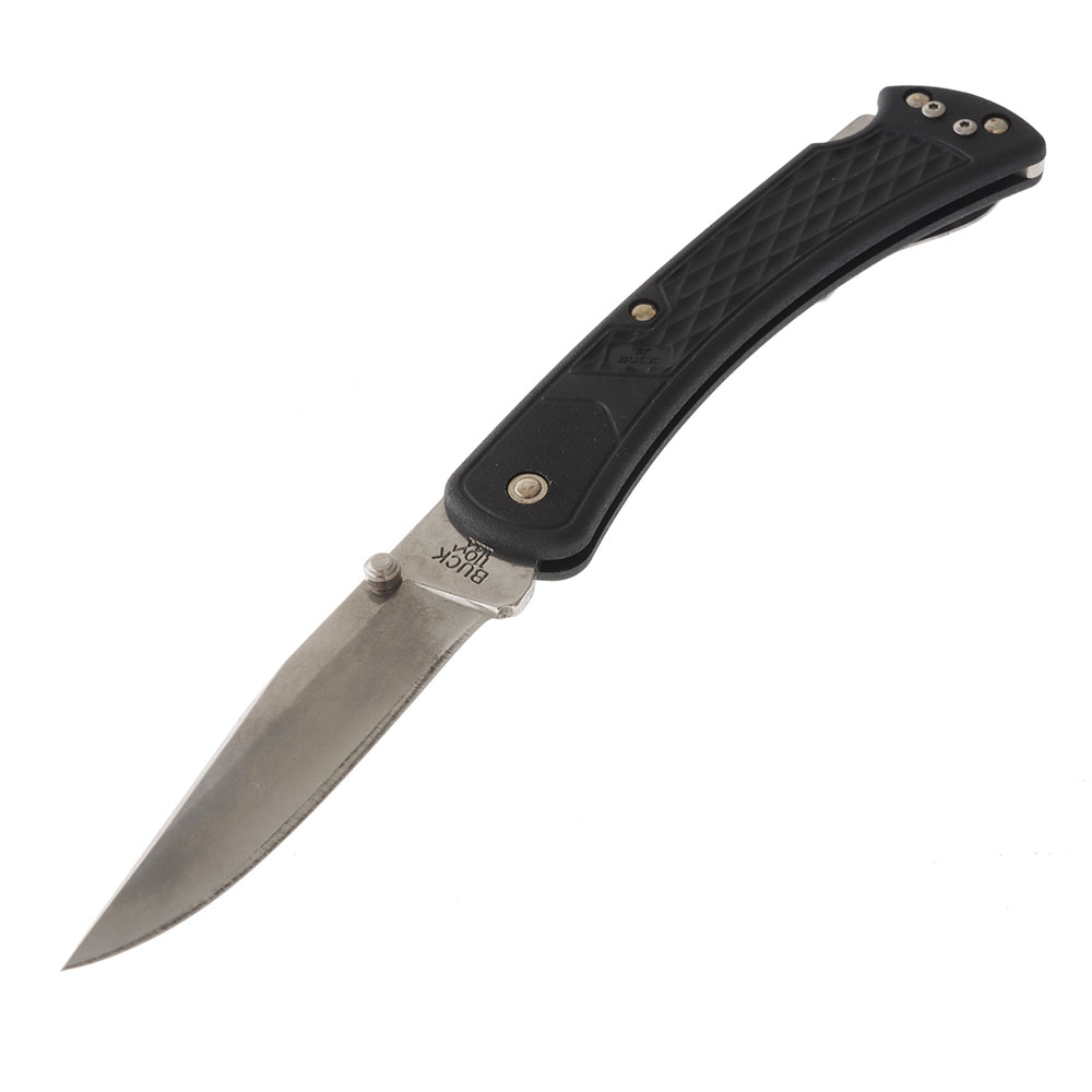 Buck 110 Slim Folding Pocket Knife with Pocket Clip Black 9.5cm