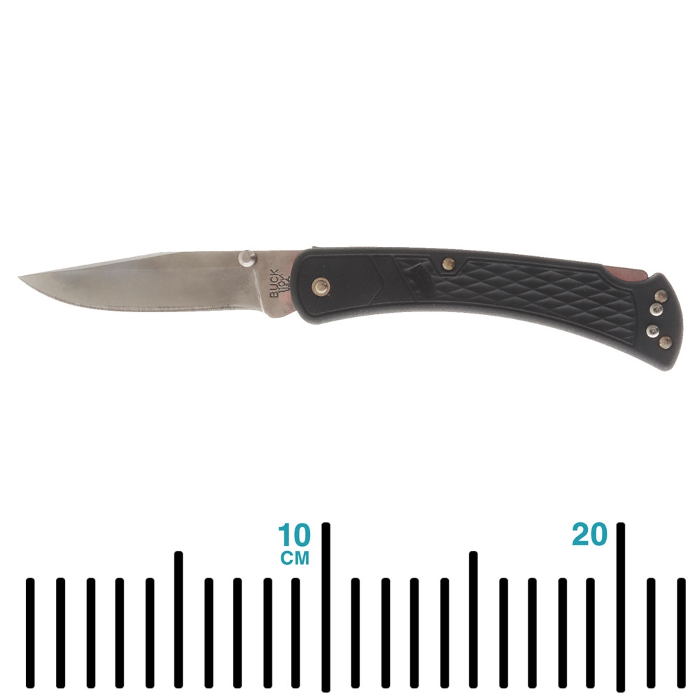 Buck 110 Slim Folding Pocket Knife with Pocket Clip Black 9.5cm