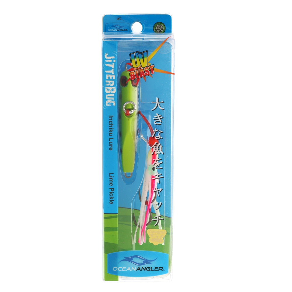 Ocean Angler Jitterbug Inchiku Lure 80g Lime Pickle