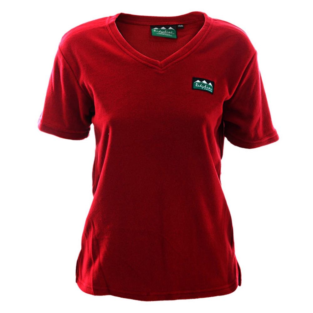 Ridgeline Ribbonwood Womens Fleece T-Shirt Red XS