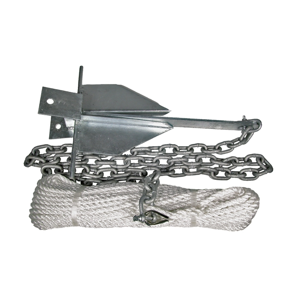 BLA Galvanised Sand Anchor Kit 4.5kg with 50m x 10mm Rope and 4m x 8mm Chain BLA Galvanised Sand Anchor Kit 4.5kg with 50m x 10mm Rope and 4m x 8mm Chain