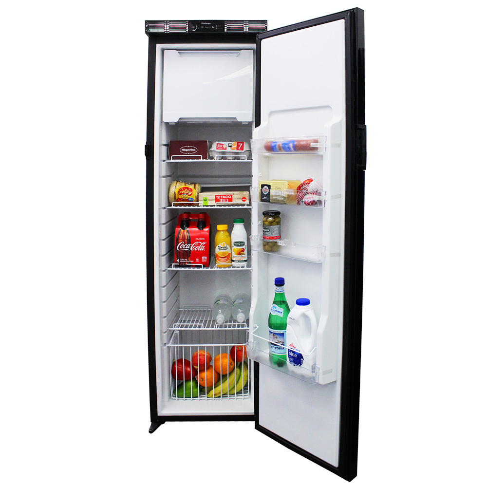 Challenger Slimline Single Door Fridge/Freezer 145L 12/24V Black