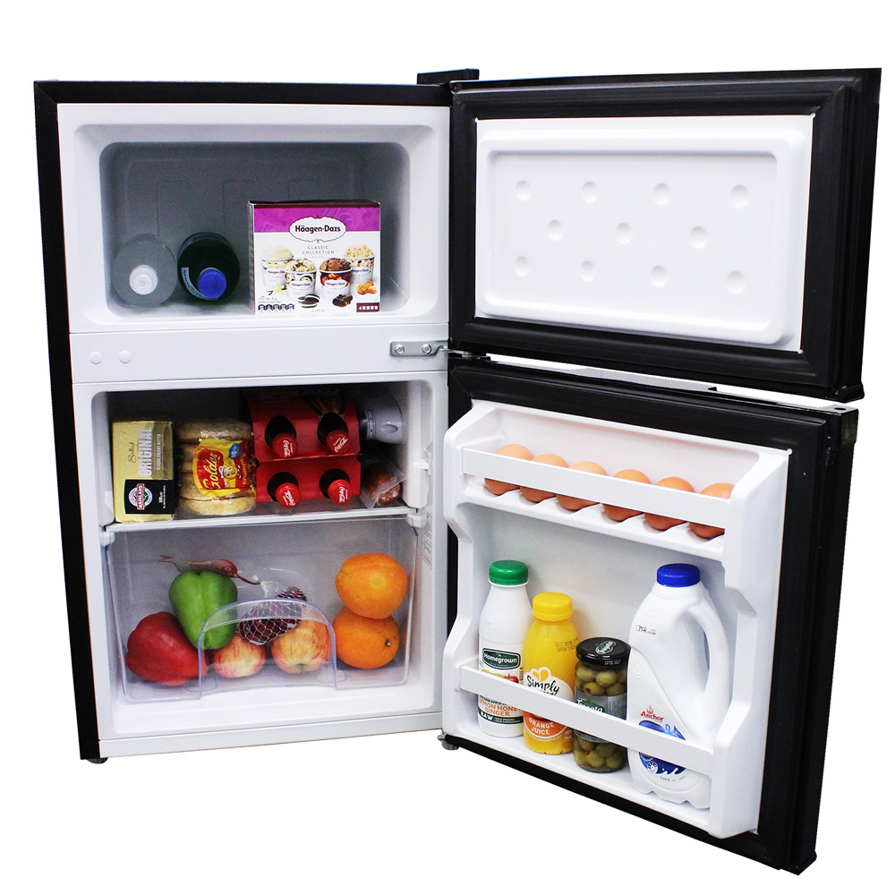 Challenger Fridge/Freezer with Interchangeable Doors 85L 12V/24V Black