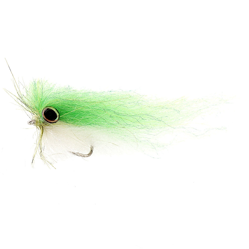 Manic Tackle Project Lucent Minnow Fly Charteuse/White 2/0 Single