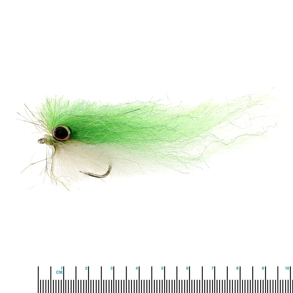 Manic Tackle Project Lucent Minnow Fly Charteuse/White 2/0 Single