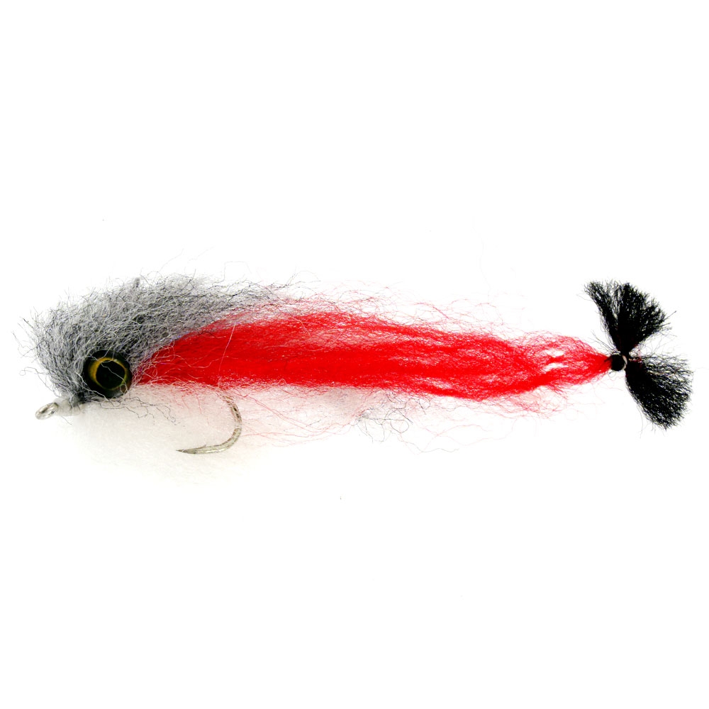 Manic Tackle Project Lucent Baitfish Fly Grey/Red/White 4/0 Single