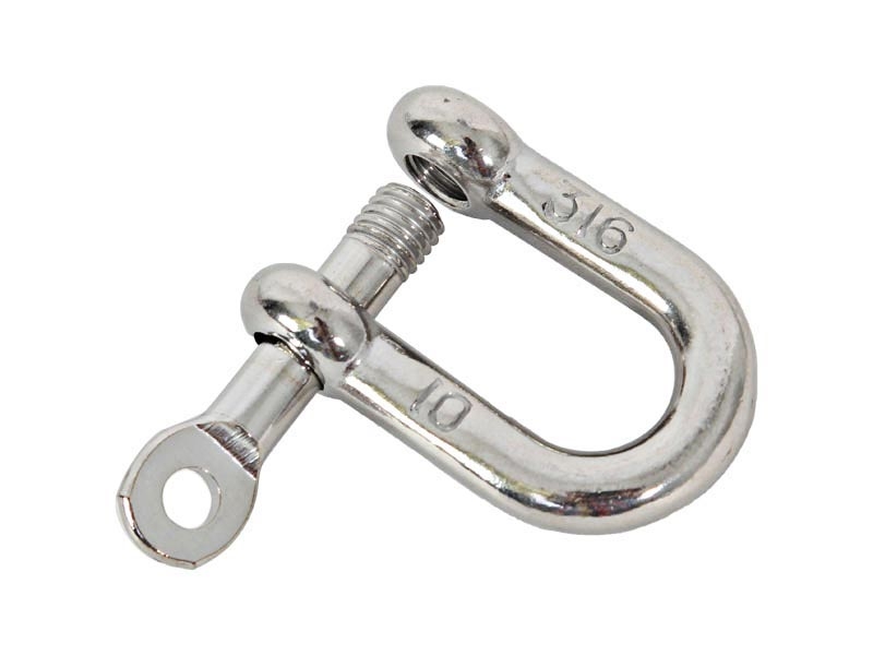 AISI 316 Stainless Steel D Shackle with Removable Pin 8mm