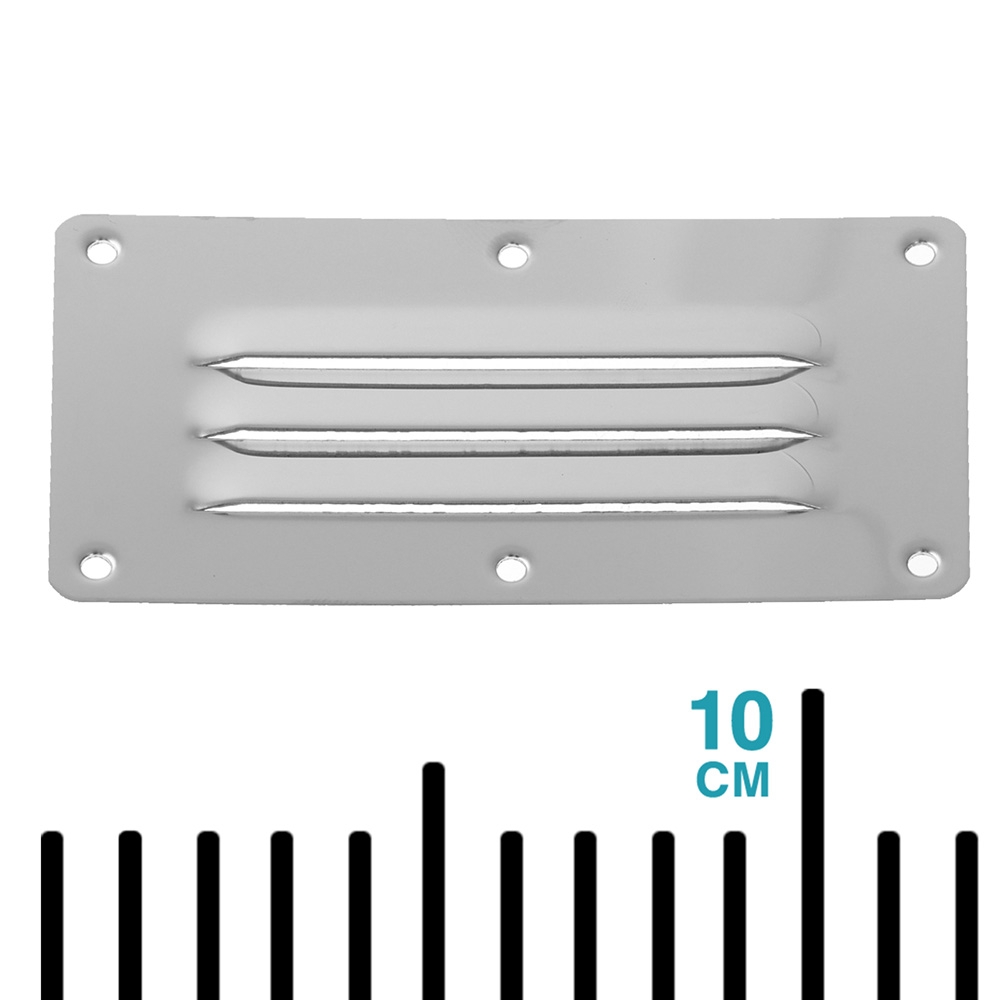Polished Stainless Louvre Vent 127 x 63.5mm
