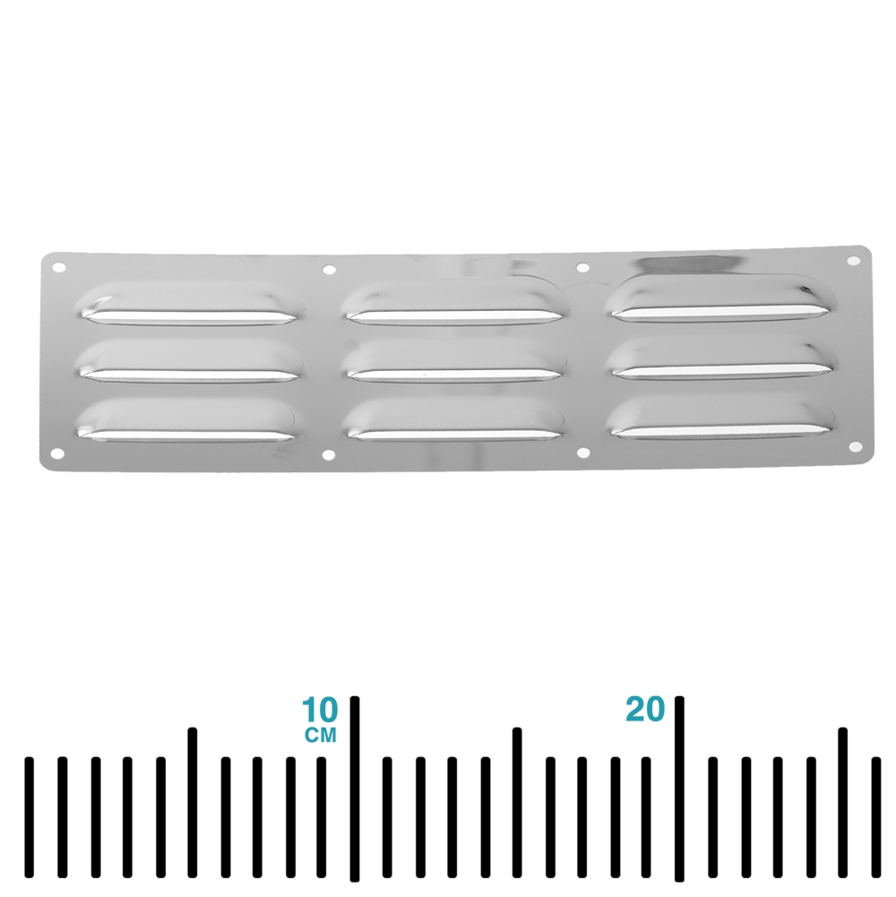Polished Stainless Louvre Vent 266.7 x 88.9mm