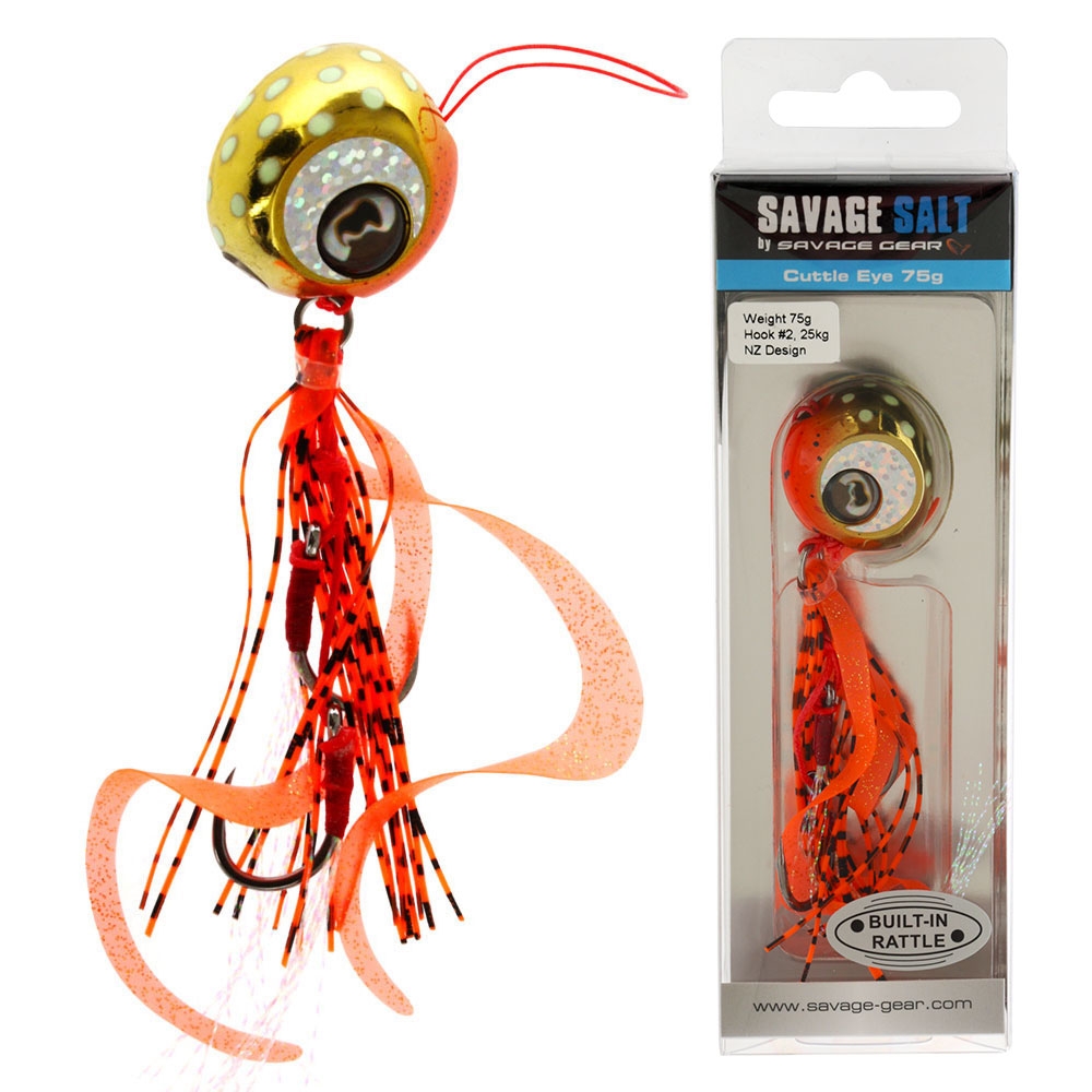 Savage Gear Cuttle Eye Slider Lure 75g Orange Glow Gold