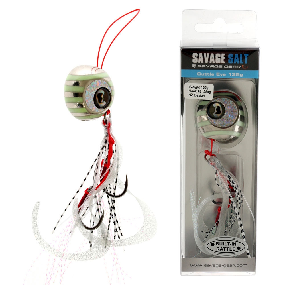 Savage Gear Cuttle Eye Slider Lure 135g Silver Glow Zebra