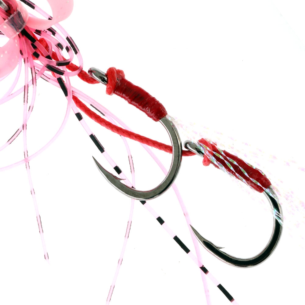 Savage Gear Cuttle Eye Slider Replacement Skirts Rigged with Hooks Pink Glow Qty 2