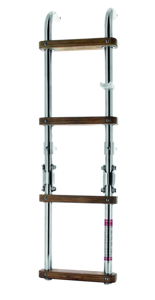VETUS Folding Stainless Steel Boarding Ladder With 4 Teak Steps