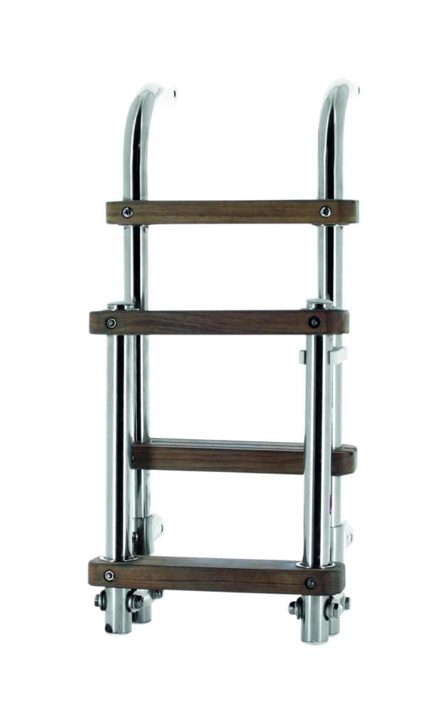 VETUS Folding Stainless Steel Boarding Ladder With 4 Teak Steps