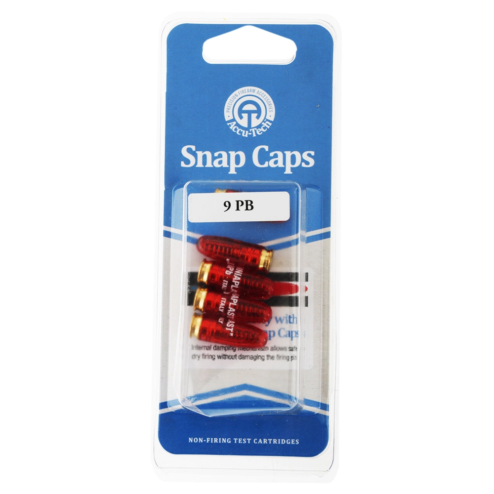 Accu-Tech Snap Caps Non-Firing Test Cartridge 9mm PB Qty 5 Accu-Tech Snap Caps Non-Firing Test Cartridge 9mm PB Qty 5