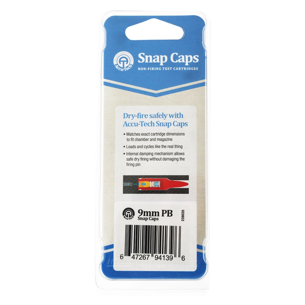 Accu-Tech Snap Caps Non-Firing Test Cartridge 9mm PB Qty 5 Accu-Tech Snap Caps Non-Firing Test Cartridge 9mm PB Qty 5
