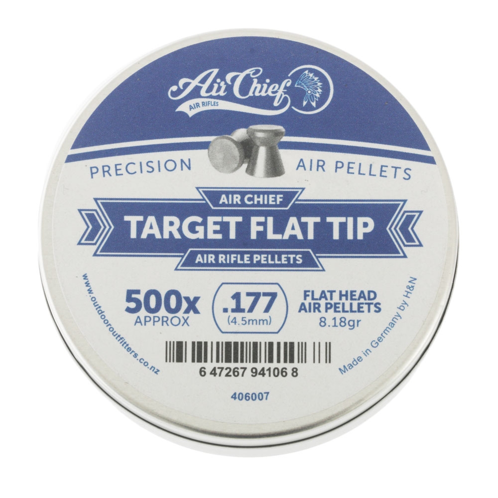 H&N Air Chief Target Flat Tip Pellets .177 Cal 500 Rounds