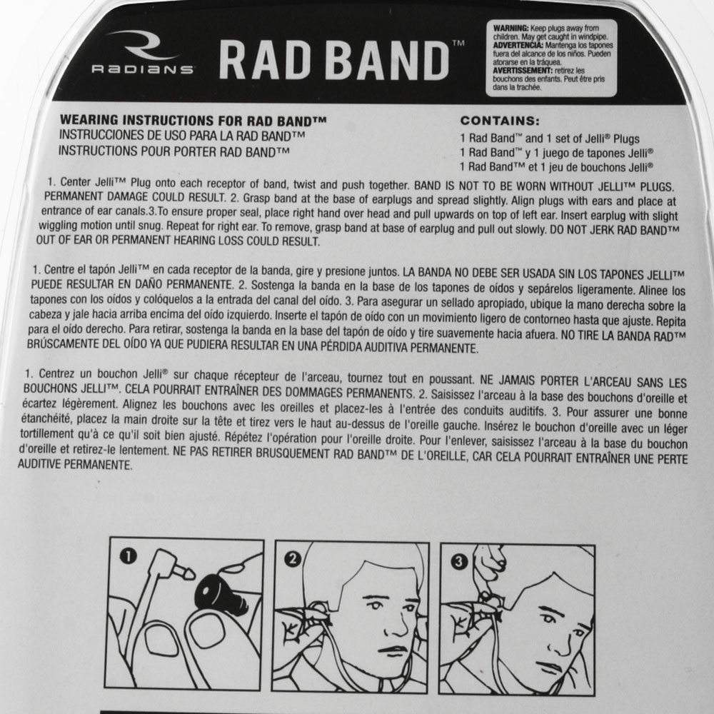 Radians Rad Band Earplugs Silver