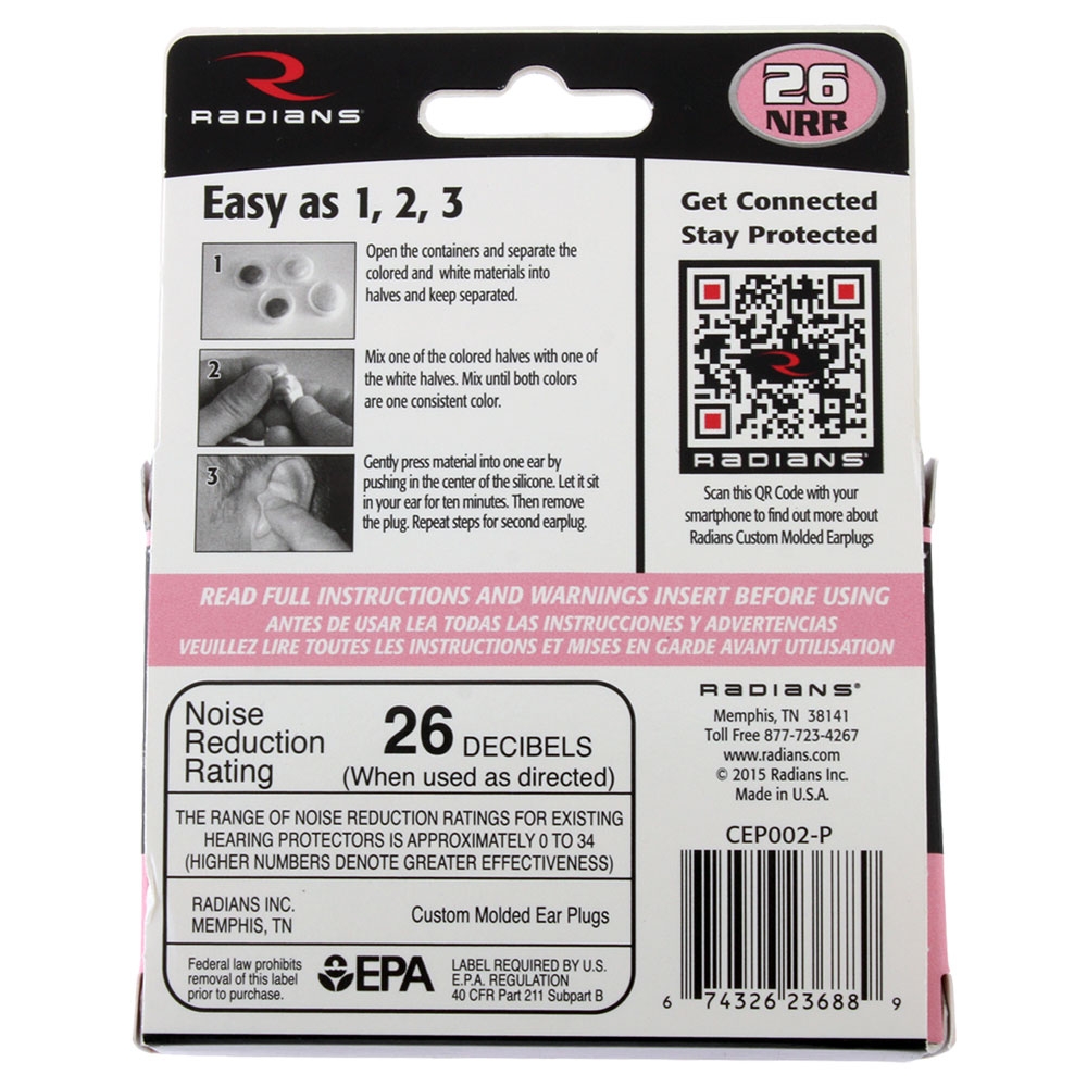 Radians Custom Moulded Earplugs Pink