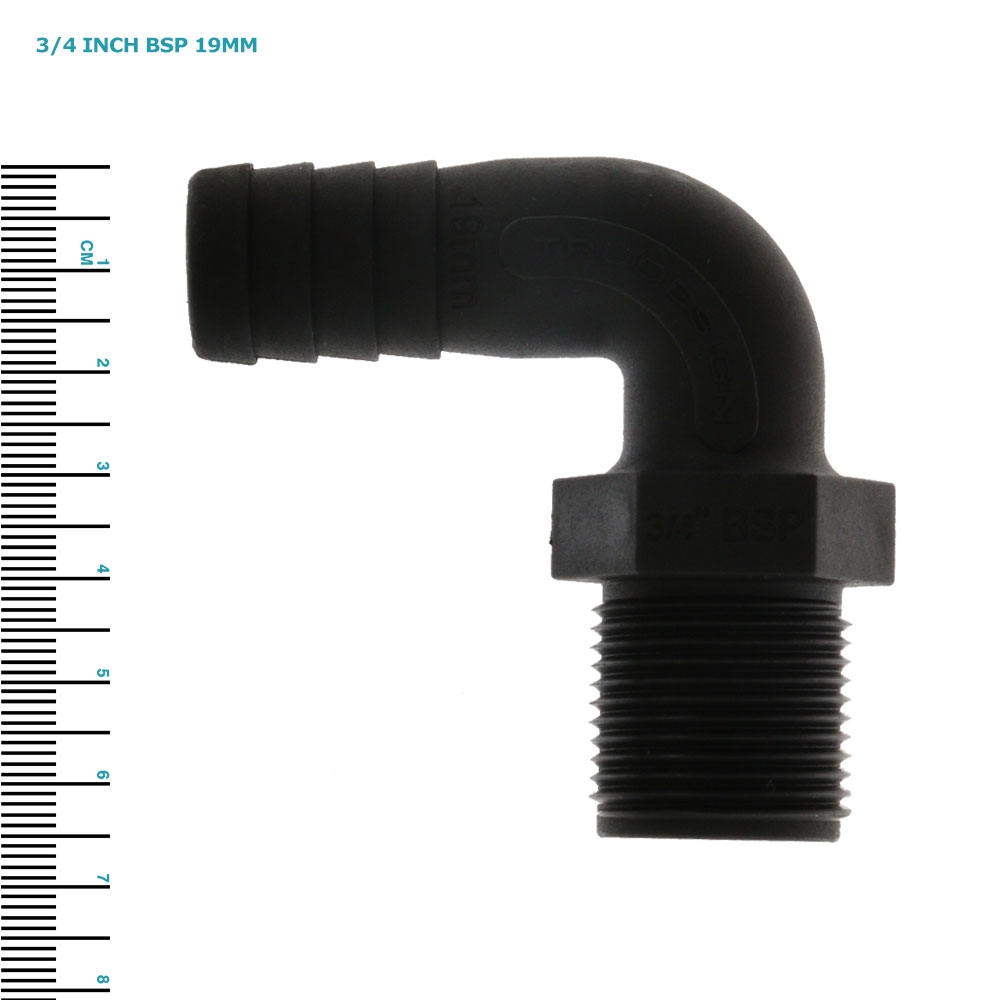 TruDesign Hose Tail - Male Long Thread 90-Degree