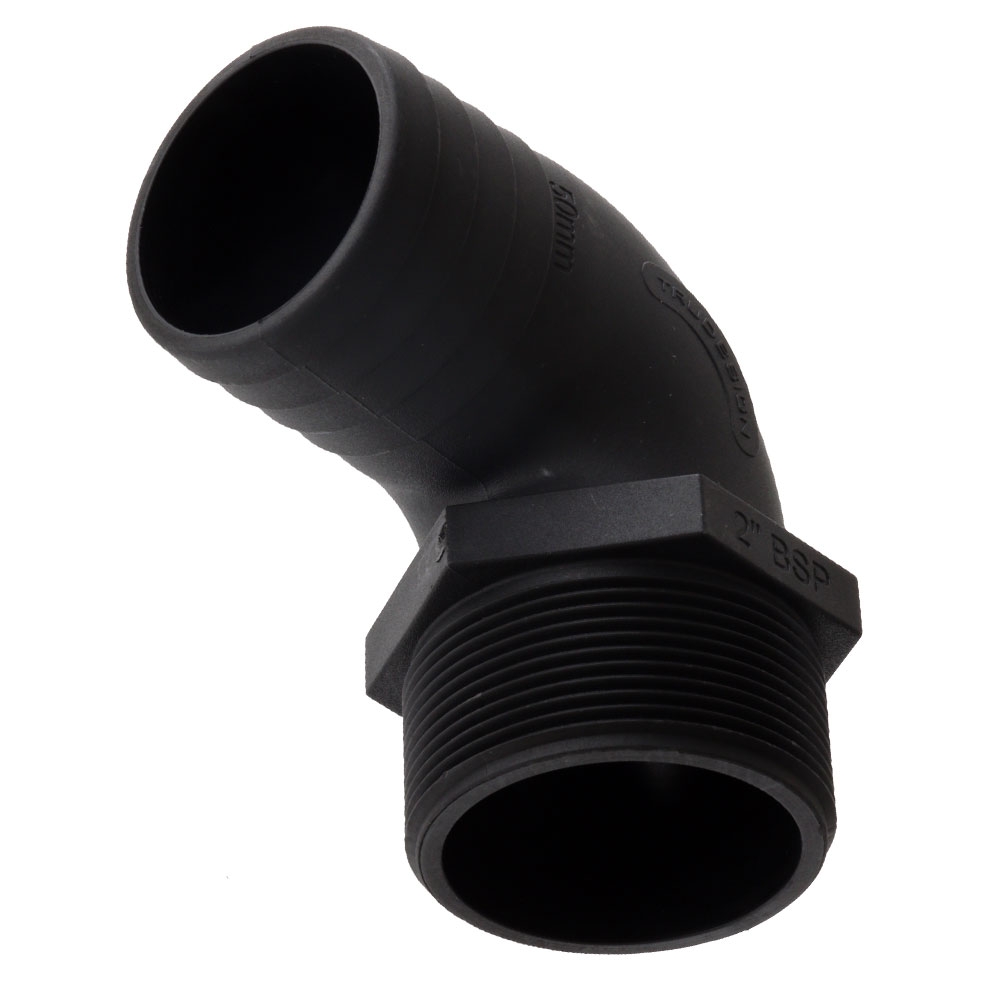 TruDesign Hose Tail - Male Long Thread 90-Degree 2in BSP 50mm