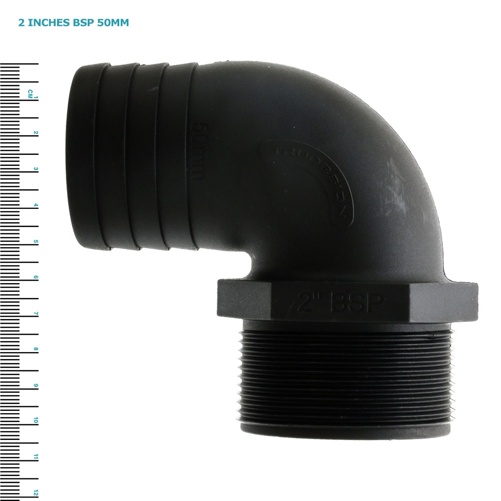 TruDesign Hose Tail - Male Long Thread 90-Degree