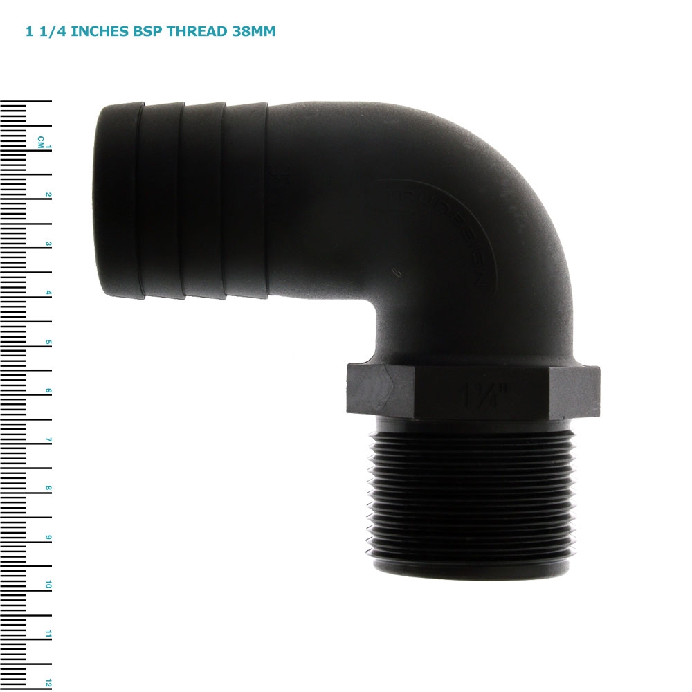 TruDesign Hose Tail - Male Long Thread 90-Degree