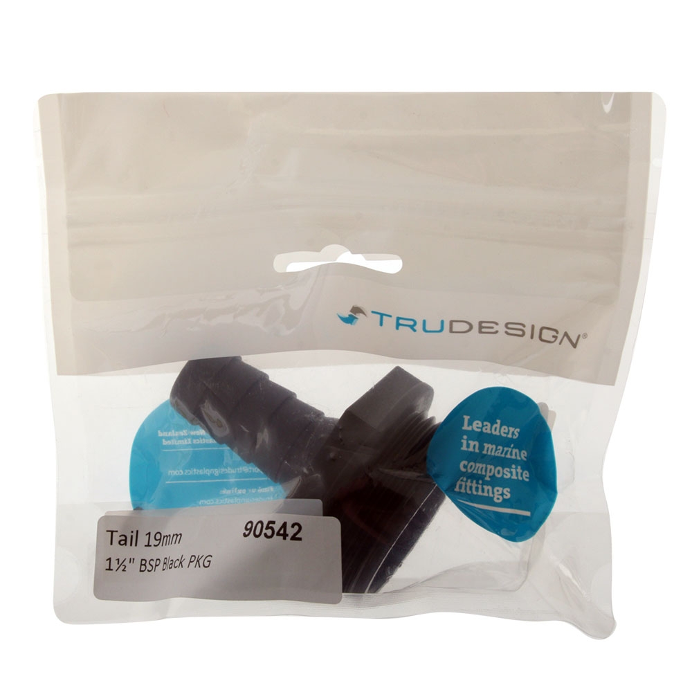 TruDesign Aquavalve Hose Tail 19mm BSP Black