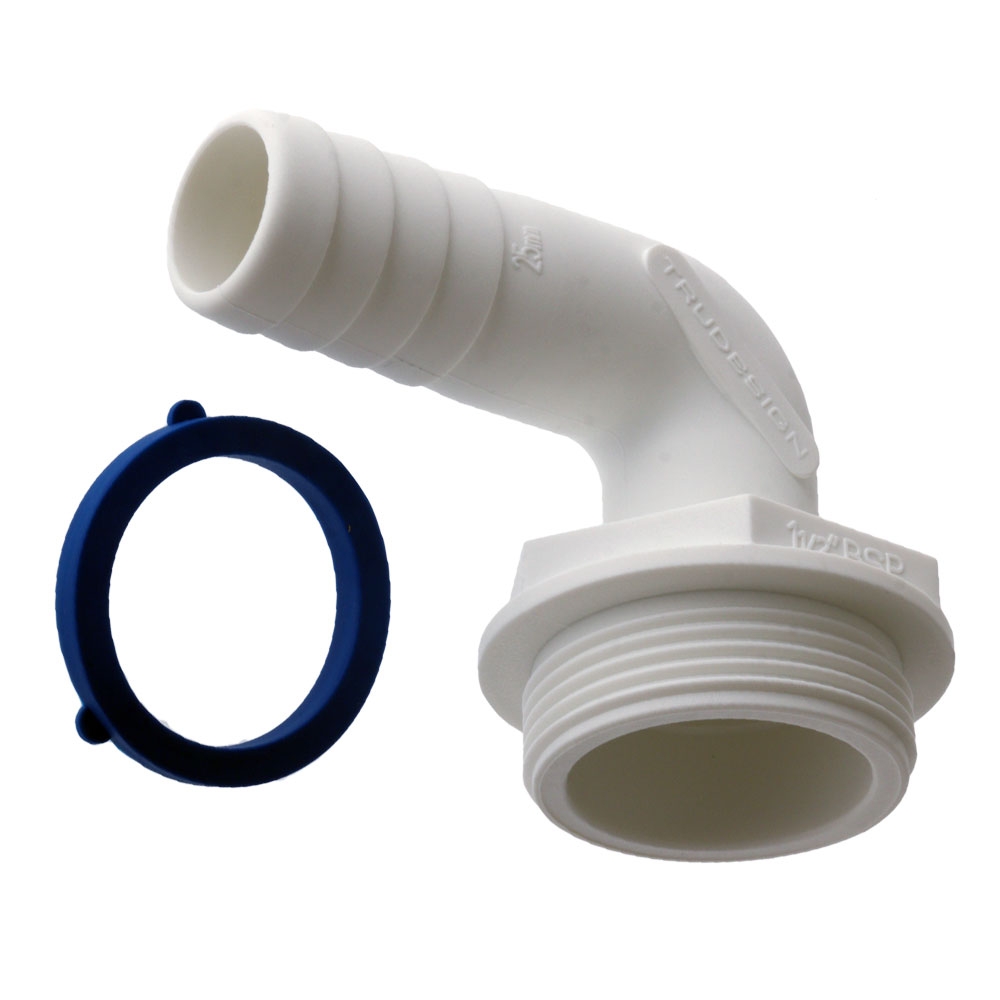 TruDesign Aquavalve Tail Angled 90-deg 25mm White