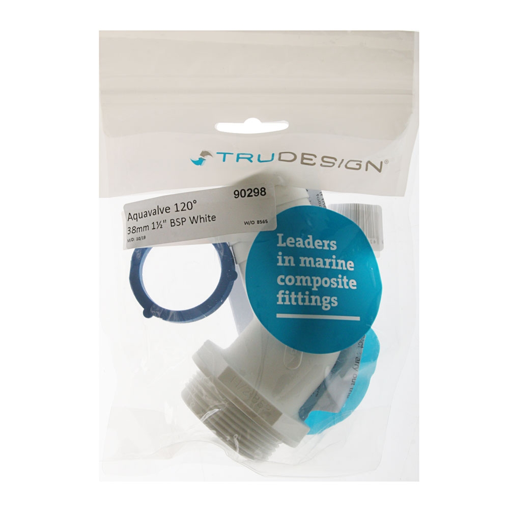 TruDesign Aquavalve Tail Angled 120-deg 38mm White