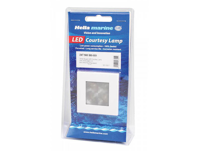 Hella Marine Warm White LED Enhanced Brightness Square Courtesy Lamp