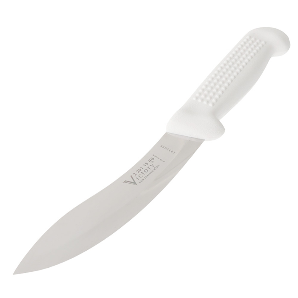Victory 2/201 Hollow Ground Sheep Skinning Knife White Handle 15cm