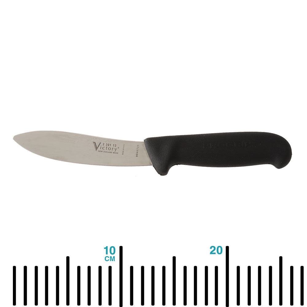 Victory 2/301 Round Tip Skinning Knife Black Handle 13cm