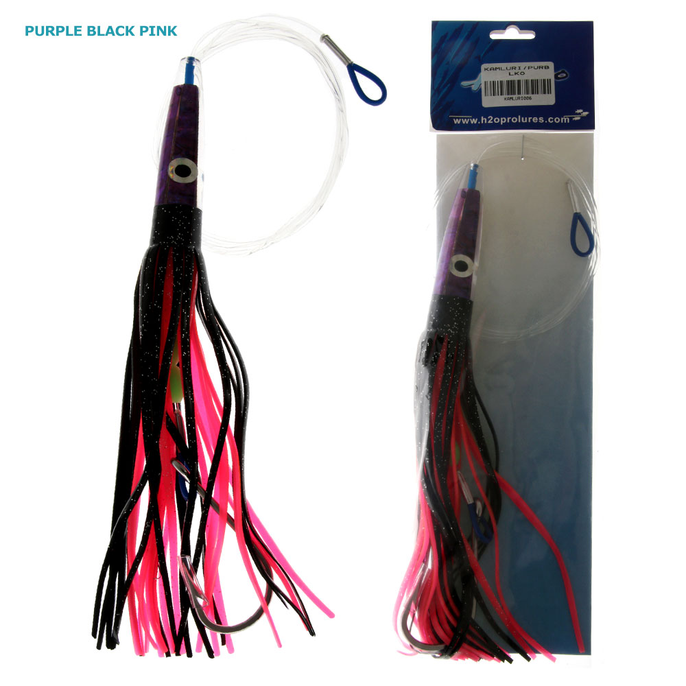 H2O Pro Kamara Wahoo/Tuna Lure Rigged 305mm Purple Black Pink