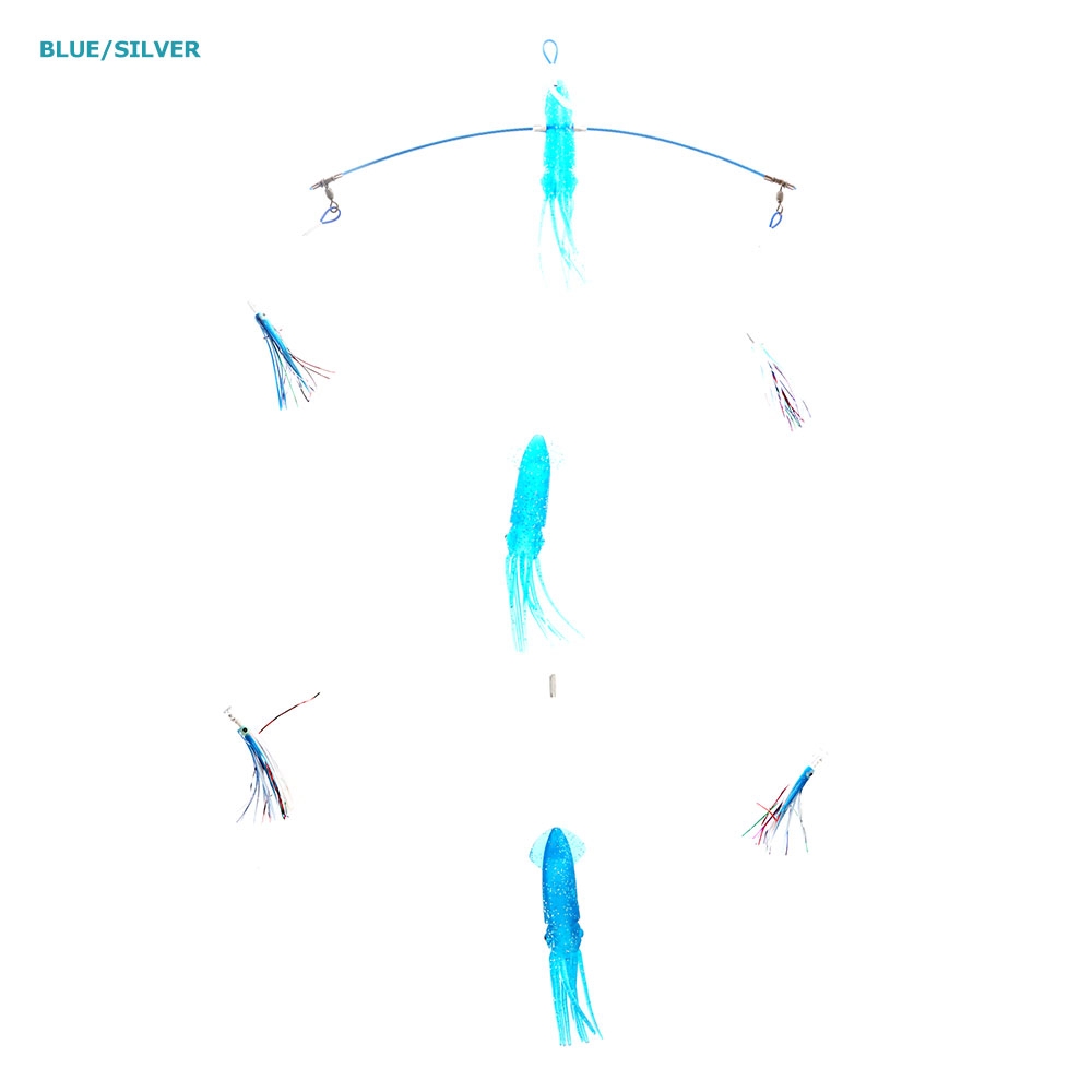 H2O Pro Flex Bar Tuna Marlin Teaser with Mirror Jet Blue/Silver